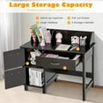 thumbnail image 4 of Kids Desk and Chair Set, Wooden Children School Desk with Hutch, Storage Drawer, Cabinets, Student Writing Desk for 3-8 Years Old, Kids Study Desk for Bedroom, Study Room (Dark Brown), 4 of 10