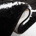 thumbnail image 5 of SAFAVIEH Tahoe Thelma Quatrefoil Shag Runner, 2' x 9', Black/White, 5 of 10