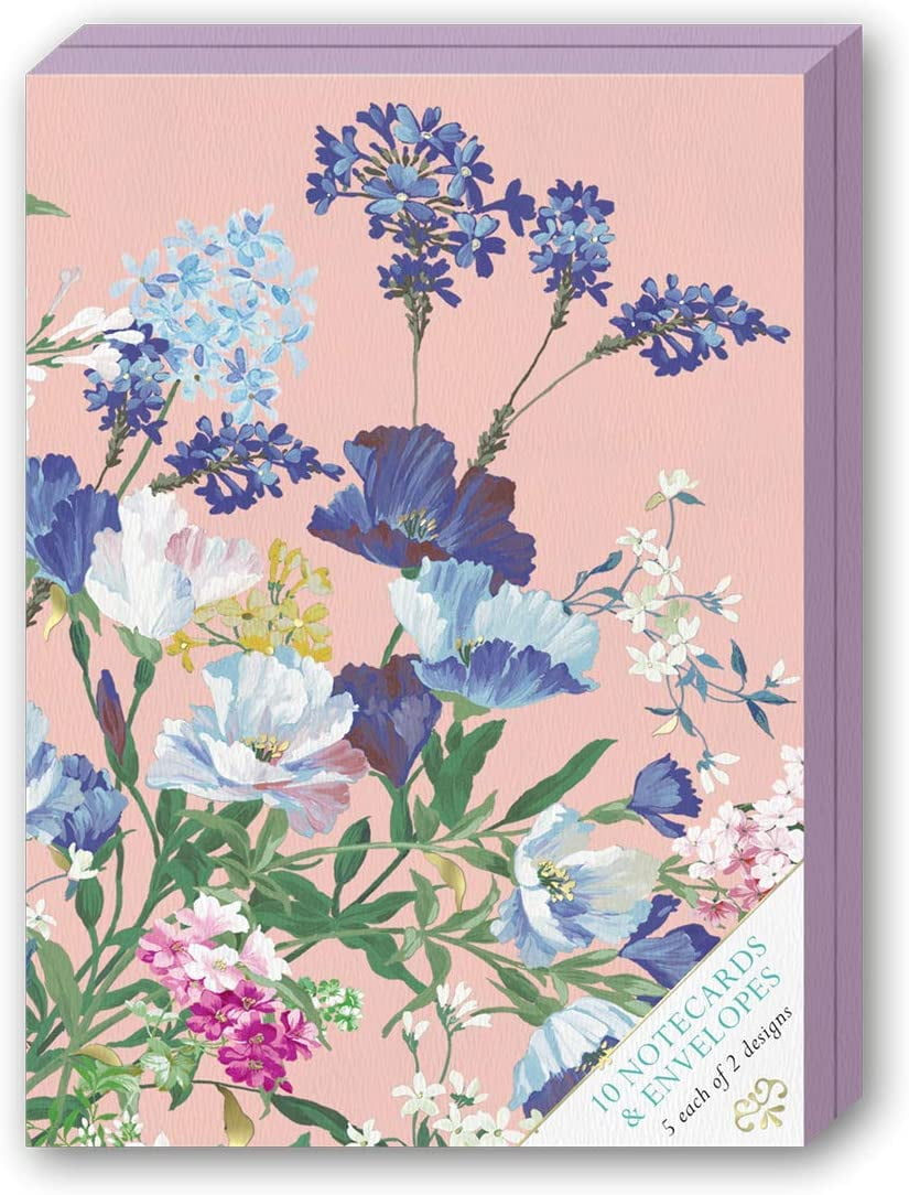 Punch Studio Boxed Note Card Set, Set of 10 Cards/Envelopes, Floral