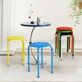 thumbnail image 6 of VINGLI 17.7in Plastic Stackable Stools Portable Stacking Chairs Nesting Stool Decoration Round Stools Pack of 6 for Home Outdoor Indoor Office, Colorful, 6 of 6