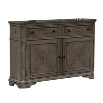 Sideboard Buffet Cabinet, 2 Storage Drawers, 56 Inch Oak Brown Wood