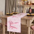 thumbnail image 2 of Pink Bow Short Table Runner 48 Inches Long, Cute Watercolor Girls Cartoon Luxury Cotton Linen Table Runners Dresser Scarves, Fabric Tabletop Scarf Furniture Cover for Home Dinner Party Decor 13"x48", 2 of 9