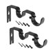 thumbnail image 1 of Soporte de varilla de cortina, soporte doble de hierro para varilla de cortina de 18mm 27mm, 122 x 53 x 16mm negro 4Pcs, 1 of 3