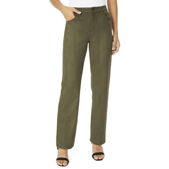 Jones New York Womens Faux Suede 5 Pocket Straight Leg Pants