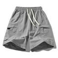 thumbnail image 4 of Mens Casual Shorts Nylon Ice Silk Cargo Shorts with Pockets Summer Casual Sports Shorts Grey XL, 4 of 4