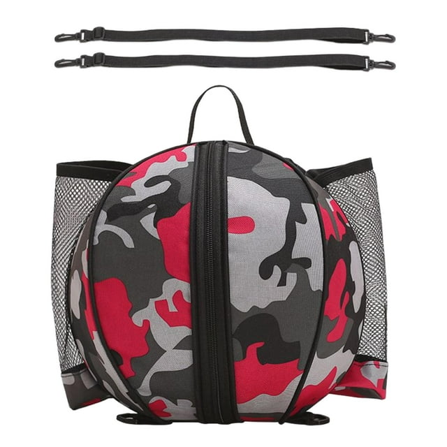 Bolsa de Pelota Oxford Impermeable Sunnimix para Gimnasio Baloncesto Fútbol Voleibol Estuche de Baloncesto Rojo