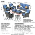 thumbnail image 5 of Ovios 8 Pieces Outdoor Patio Furniture with Swivel Chairs Wicker Patio Sectional with Sofa for Backyard, 5 of 5