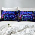 thumbnail image 4 of Erosebridal Video Game Bed Sheets King,Gamepads Gamer Bedding King Size,Abstract Geometric Sheet Set King,Lightweight Neon Room Decoration,4 Pieces, 4 of 7