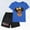 Blue, variant on Girls' Graphic Tees Summer Cute Short Sleeve Crew Neck Tee Shirt + Shorts Summer Outfits Set for 2-14 Years