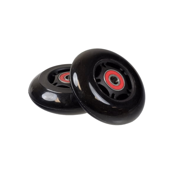 AlveyTech Black Wheel Black Hub Caster Wheel for Crazy Cart, Ripstik & RipRider/FlashRider 360, Pair