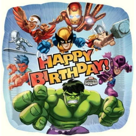 18 SUPERHERO Squad Happy BIRTHDAY Balloon  Party Supplies Decorations Foil Mylar Balloon