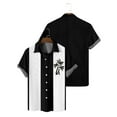 thumbnail image 4 of Lumtrix Mens Bowling Shirts Hawaiian Shirt Big and Tall Retro Button Up Vintage Guayabera Camp Shirt Printed Palmshadow Clothing Black L, 4 of 4