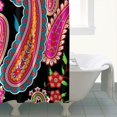 thumbnail image 5 of Chic Floral Boho Curtain 72x84 Inches, Quick-Dry Polyester with Plastic Rings, Artistic Paisley Retro Pattern for Bathrooms, 5 of 5