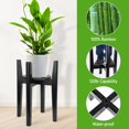 thumbnail image 4 of Adjustable Plant Stand with Tray Indoor Wood Plant Stand Fit ‘‘ to ‘‘ Planter Mid Century Modern Flower Pot Holder Rack(Plant and Pot Not Included) Walnut, 4 of 6