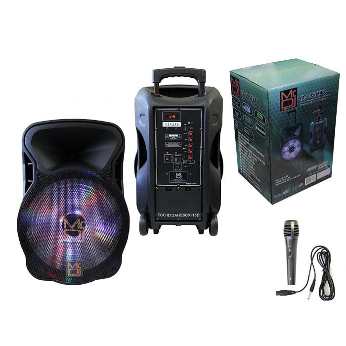 Mr. Dj DJ15BTA 15" 3000W Max Power Speaker with BuiltIn Bluetooth