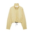 thumbnail image 3 of Gynyvoja Women Polka Dot Jacket Stand Collar Cropped Jackets Zip Up Coat Casual Spring Jacket with Pockets Yellow Polka Dot XS, 3 of 5