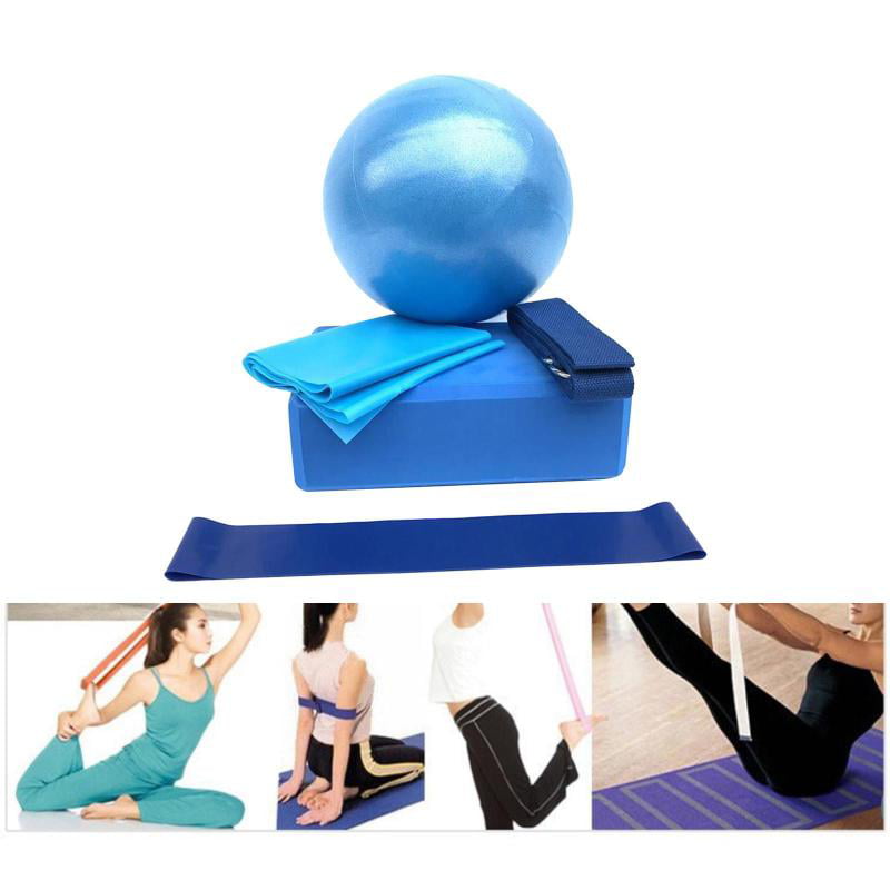 Yoga Starter Kit 5Pcs Yoga Blocks and Strap Set Yoga Ball Yoga Brick Exercise 