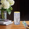 thumbnail image 2 of COEQINE Bunny Cherry Blossom Violet Flickering Flameless LED Battery Candles Pillar Candles Tealight with 18-Key Timer Remote with Colorful Light for Indoor Outdoor Easter Home Decoration, 2 of 7