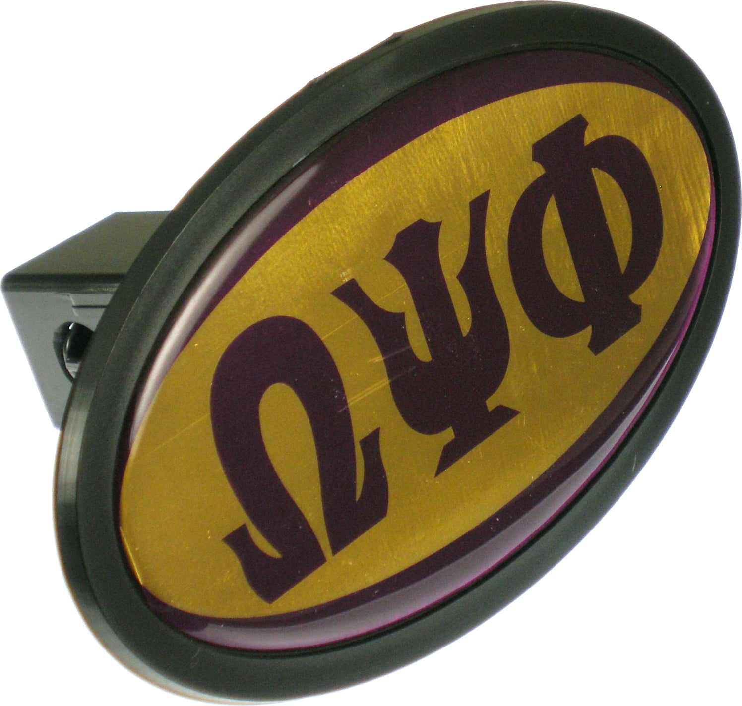 Omega Psi Phi Mirror Domed Trailer Hitch Cover [Black - 1.25"R Omega Psi Phi Trailer Hitch Cover