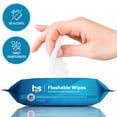 Flushable wipes 60 count, gentle on sensitive skin, easily