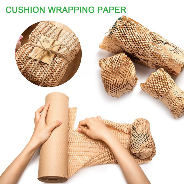 YAOMOBB Gift Wrapping Paper Biodegradable Honeycomb Wrapping Roll Shock Proof and Space Saving 1 Roll