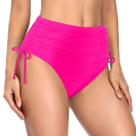 Chuancc Swim Suit Bottoms For Women Bathing Suit Bottoms For Women Womens Bikini Bottoms Full Coverage Bikini Bottom High Waist Bikini Bottoms Pink XL Clearance