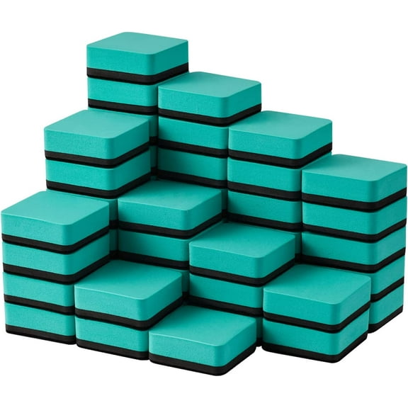 48 Pack Magnetic Whiteboard Dry Erase Erasers Chalkboard Cleansers for Classroom, Home and Office (Blue)