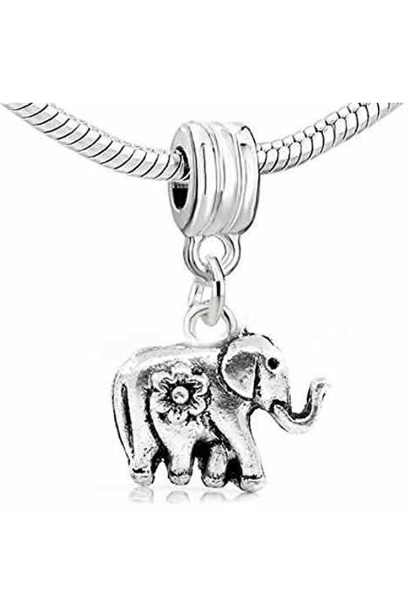 Circus Elephant Charm Dangle Bead Charm Spacer for snake Chain charm Bracelet