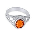 thumbnail image 3 of AFFY Celtic Lady's Simulated Citrine Ring In 14K White Gold Plated 925 Sterling Silver Jewelry for Ladies, Ring Size 7, 3 of 4
