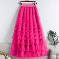 thumbnail image 2 of Sngxgn Women's High Waist Slit Hem Rib Knit Midi Bodycon Skirt(Hot Pink,L), 2 of 4
