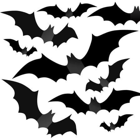 Halloween Decorations, 56 PCS Reusable PVC 3D Decorative Bat Wall Sticker