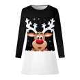thumbnail image 5 of Wangmeiwg Christmas Dresses for Women Women Autumn Winter Casual Fashion Christmas Print Round Neck Long Sleeve Elegant Party Dress S Khaki, 5 of 5
