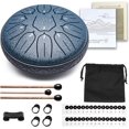 thumbnail image 5 of Steel Tongue Drum 6 Inch 11 Notes Hand Drums with Bag Sticks Music Book, Sound Healing Instruments for Musical Education Entertainment Meditation Yoga Chakra (Navy), 5 of 13