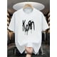 thumbnail image 1 of Men's Soft Breathable Crew Neck T-Shirt - Quick Dry, Stylish Graphic Tee with "KORN" Print, Casual Summer Shirt for Casual Attire, 1 of 6