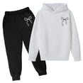 thumbnail image 4 of SGMVNU Girls Sweatsuit Set 2 Piece Outfits Boys Printed Casual Hoodies Long Sleeve Fashion Sweatshirts and Sweatpants Sportwear Outfit(Size 4-5 Years,th6_1-White), 4 of 5