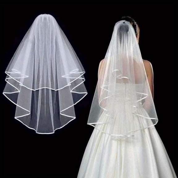 Elegant Double Layer Short Wedding Dress with Detachable Hairpin Veil for Modern Brides Breathable Lace Mini Dress for Indoor Outdoor Ceremonies