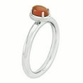 thumbnail image 3 of 925 Argent Sterling Agate Rouge Bague Empilable Pierre Gemme Naturelle, 3 of 7