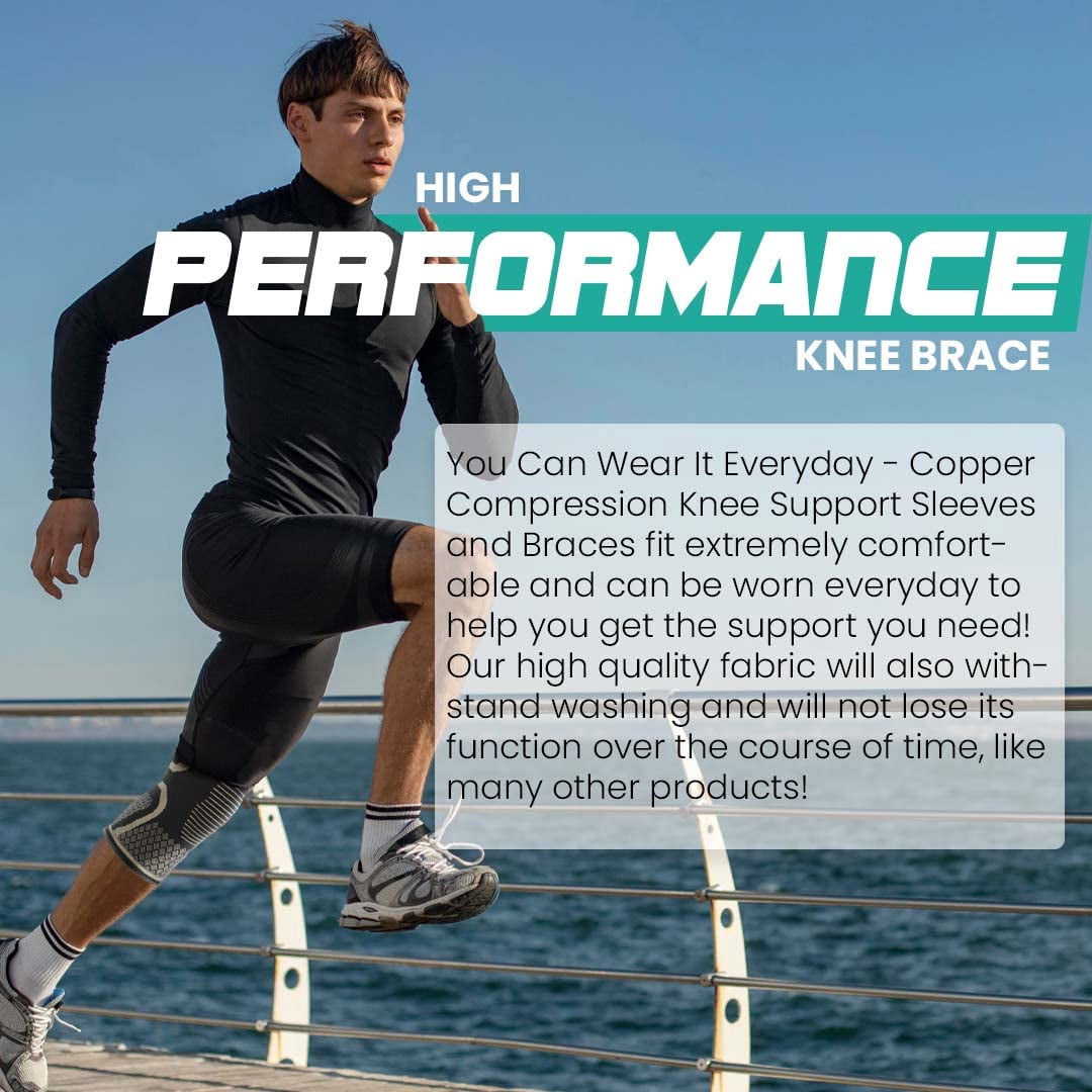 MODVEL Knee Brace,  High-Copper,  Medium, (2 Pack)