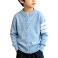 thumbnail image 2 of Boys Girls Cardigan Basic School Uniforms Kids Cotton Striped Sleeve Button Knit Sweater Baby Girl Jacket Fashion Outerwear, 2 of 5