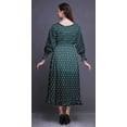 thumbnail image 4 of Bimba Block Ladies Bishop Sleeve Round Neck Ruffle Maxi Smocked WaistÂ&nbsp;Dress-XXX-Large, 4 of 5