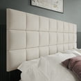 thumbnail image 2 of Castle Place Classic Sqaure Tufted Velvet Upholstered Twin Headboard, Beige, 2 of 8