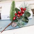 thumbnail image 4 of 6 piezas a la venta Copos de nieve de 27 cm agujas de pino ramas de frijol rojo ramas de pino artificiales adornos para árboles de Navidad esquejes de agujas de pino ANGGREK Otros, 4 of 8