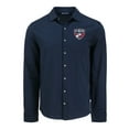 thumbnail image 2 of Men's Cutter & Buck Navy FC Dallas Knitted Advantage Tri-Blend Eco Soft Pique Long Sleeve Button-Up Shirt, 2 of 3