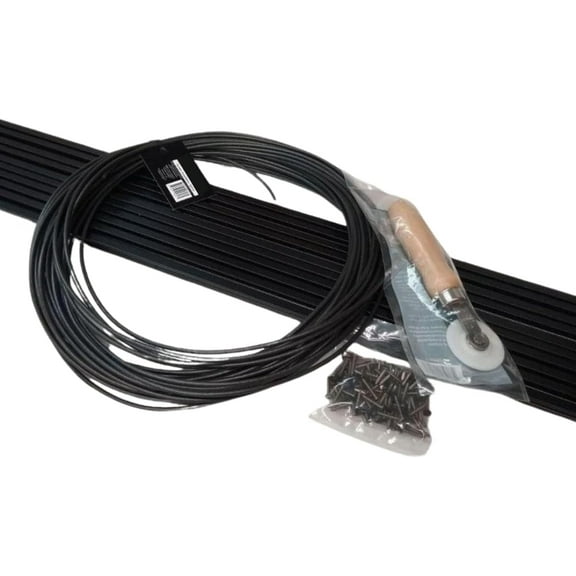 SNAPP Aluminum Track Screen Porch Kit, Black 94 inch 5 Pack Tracks, 50 feet Round Spline, 50 Screws and Roller