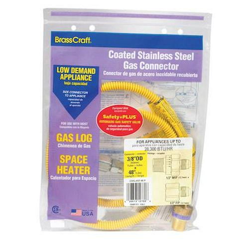 BrassCraft CSSL45R-48 P Stainless Steel Gas Appliance Connector 48 L in.