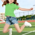 thumbnail image 5 of Grblisyd Uniform Shirts for Girls Short Sleeve Polo Shirts Quick Dry Collared Uniform Golf Shirt Button Casual Tops Back To School 3-12 Years, 5 of 6
