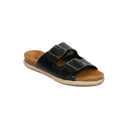 

New Women Nature Breeze Linear-01 Leatherette Buckled Espadrille Footbed Sandal