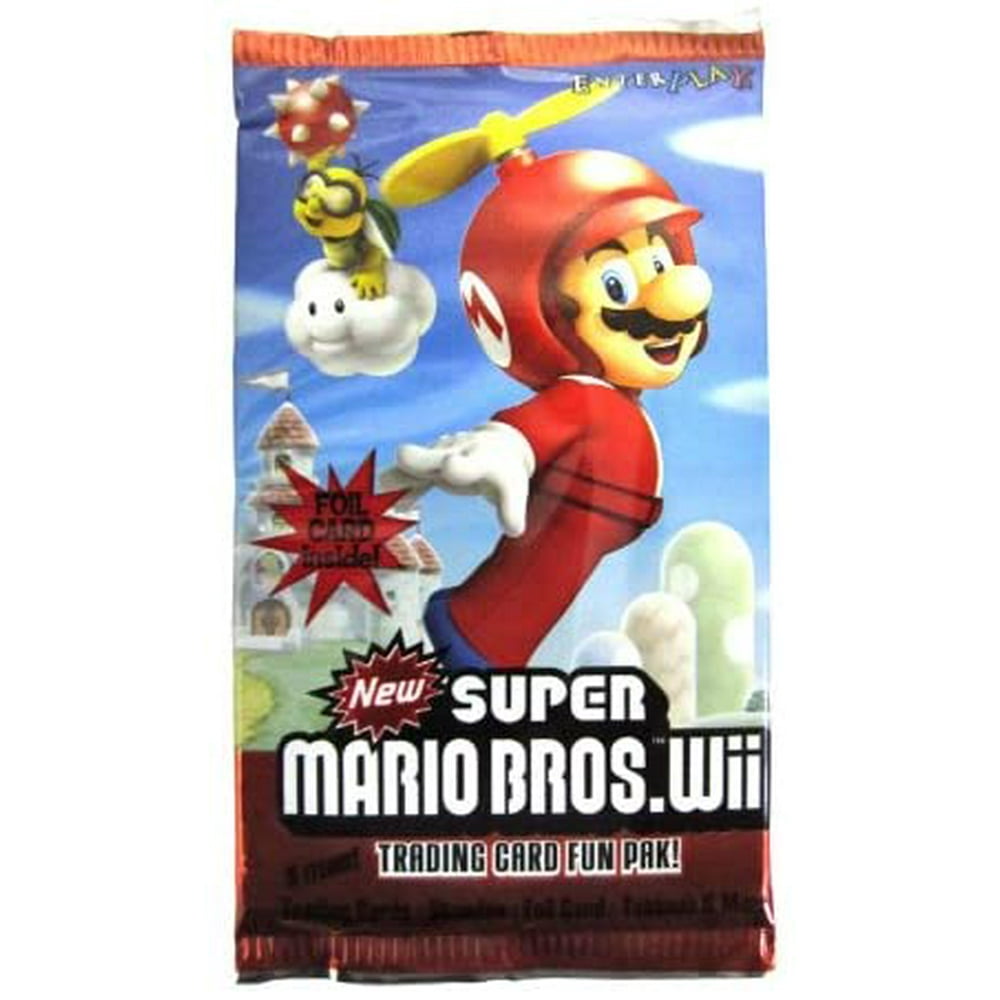 3 Super Mario Bros. Wii Trading Cards with Bonus Figure