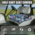 thumbnail image 3 of Renewold Golf Cart Seat Cover with Front Pockets Lightweight Soft Blanket Accessories Compatible with EZGO Yamaha Club Cars and More 2 Person Seats, Golf Ball Hibiscus Tropical Leaf, 3 of 7