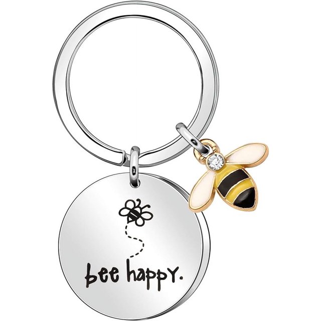 Llavero para mujer "Bee Happy" (plata), regalo para mamá, tía, hija, sobrina, amigas